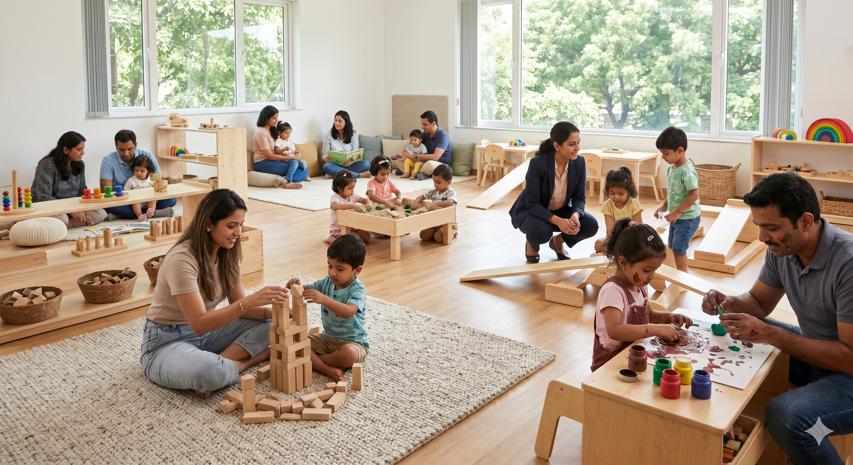 Teacher and child connecting